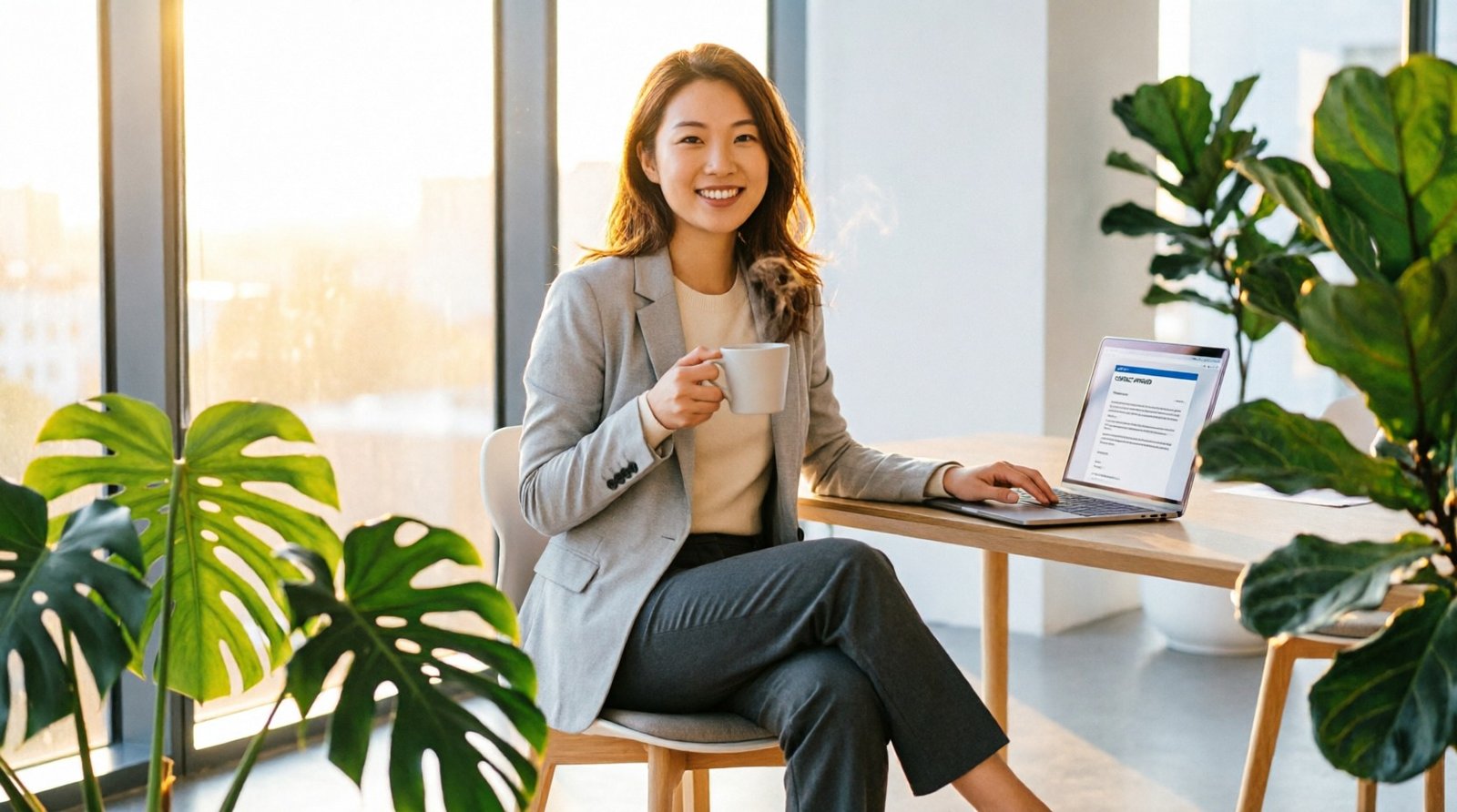 Jeune femme entrepreneure travaillant sur son agence freelance depuis Bordeaux