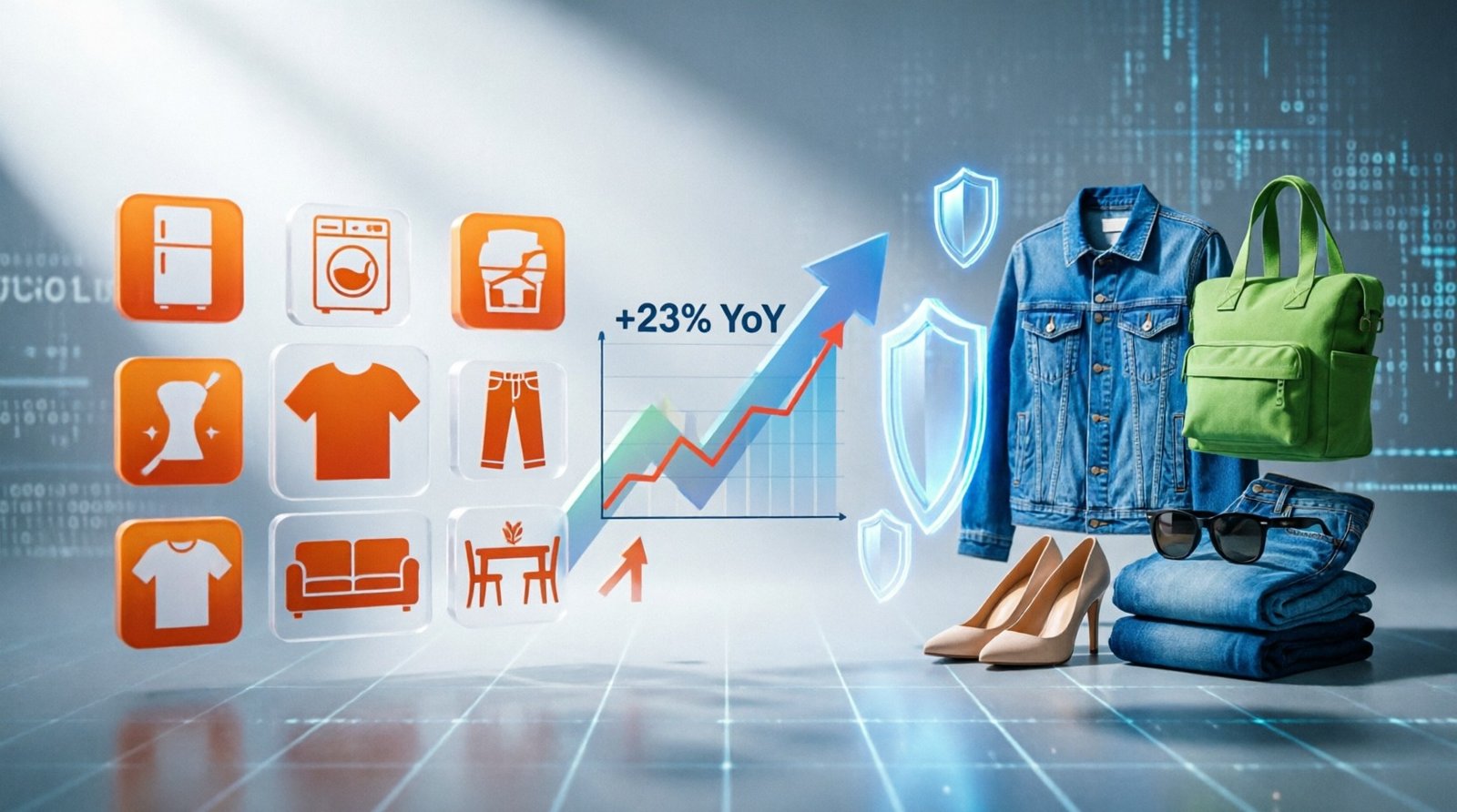 Smartphones affichant différentes applications de vente en ligne côte à côte